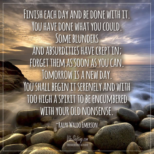 Quote from Ralph Waldo Emerson about letting yesterday go